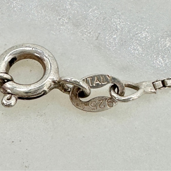 Vintage Millefiori Heart Necklace Italian 925 Sterling Silver Box Chain Red Blue - Picture 2 of 11